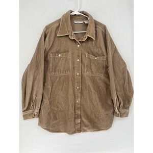 Tapemeasure Corduroy Shirt Mens Large Tan Brown Cotton Button Down Long Sleeve L
